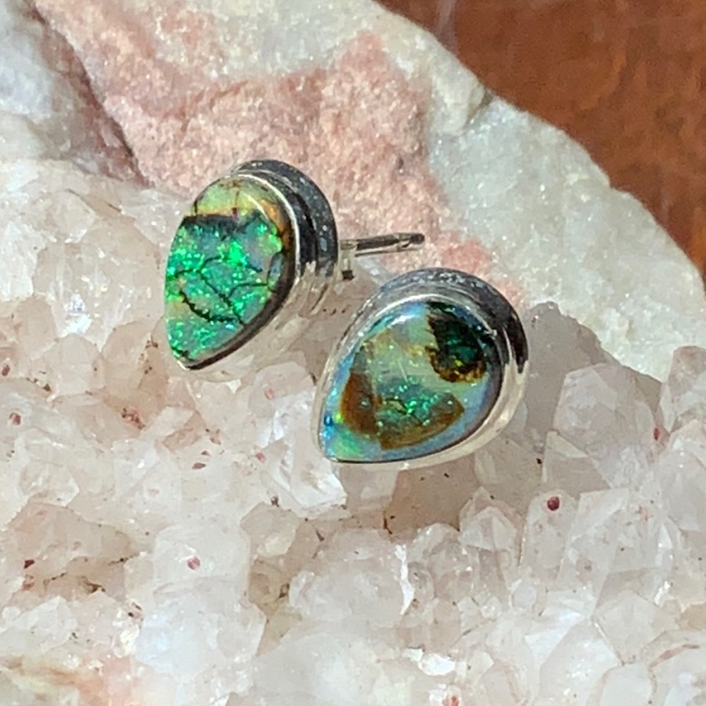 STERLING OPAL 925 STERLING SILVER EARRINGS